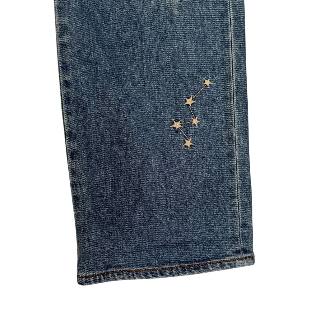 Johnny Was Embroidered Jeans Size 28 Sovanna Worker Relaxed Fit Straight Leg - Picture 4 of 9